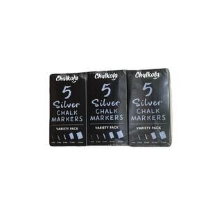A Bundle Of 3 Chalkola 5 Silver Chalk Markers Variety pack